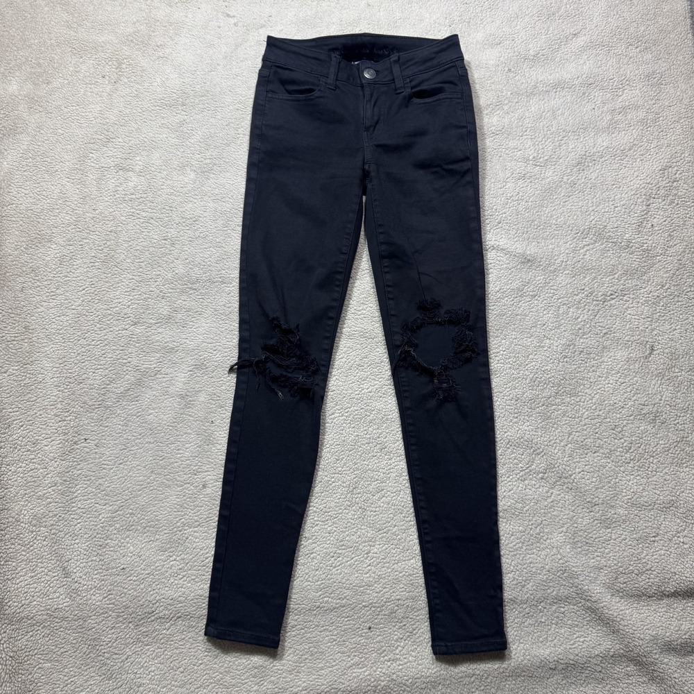American Eagle Jeans Womens 00 Jegging Next Level Stretch Distressed‎ Ripped